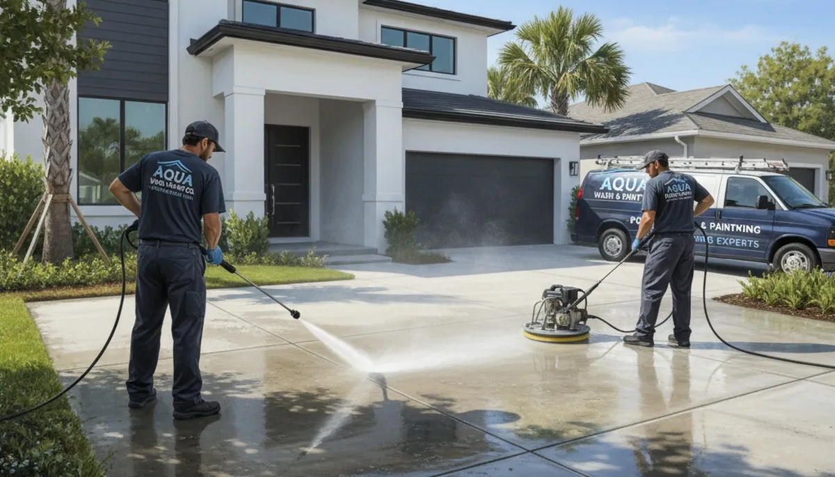 Concrete pressure cleaning for driveway, patio, and walkway in La Jolla, CA