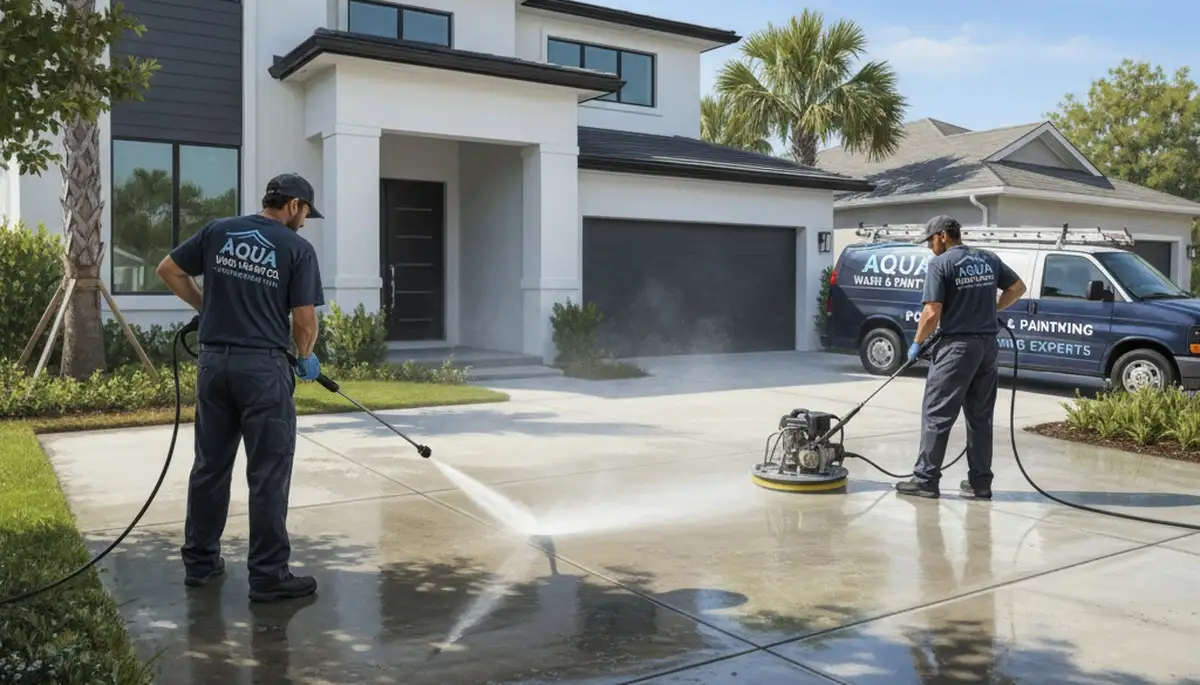 Concrete pressure cleaning for driveway, patio, and walkway in La Jolla, CA
