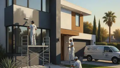 House painters in La Jolla, CA applying coastal exterior paint for durable curb appeal