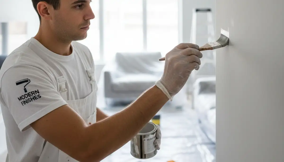 Professional painter applying touch-up paint in La Jolla, CA for a clean, refreshed home finish
