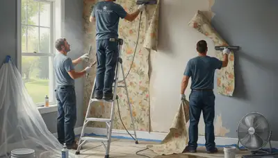 Wallpaper removal service in La Jolla, CA by La Jolla Paint Pros for paint-ready walls